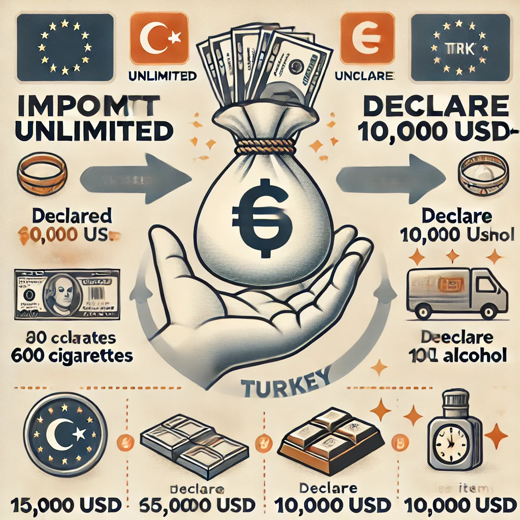 Einfuhr- und Ausfuhrbestimmungen: Bargeld und Waren in die Türkei und aus der EU